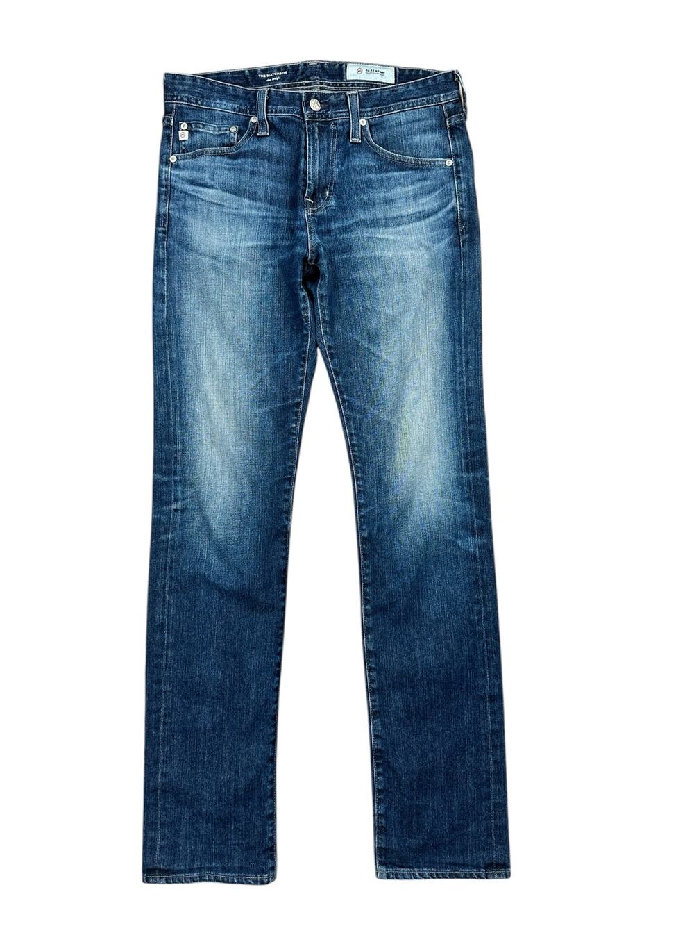 Adriano Goldschmied Matchbox Slim Straight 15-Year Wash Lead Stretch Jeans — 30